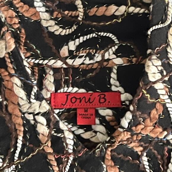 Joni B. Dressy Vintage Y2K Yarn Knit Rope Embroidered Career Blazer Size Medium - Picture 9 of 9